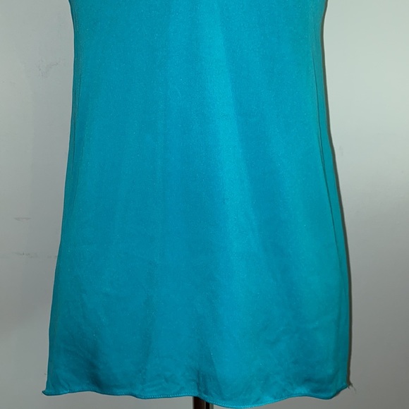 Milly Silk Leather Strap Flyaway Aqua Blue Tank Top Camisole - XS - Picture 9 of 15